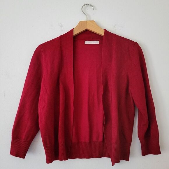 Active USA Cropped Cardigan Sweater Red Bright Medium - Picture 1 of 8